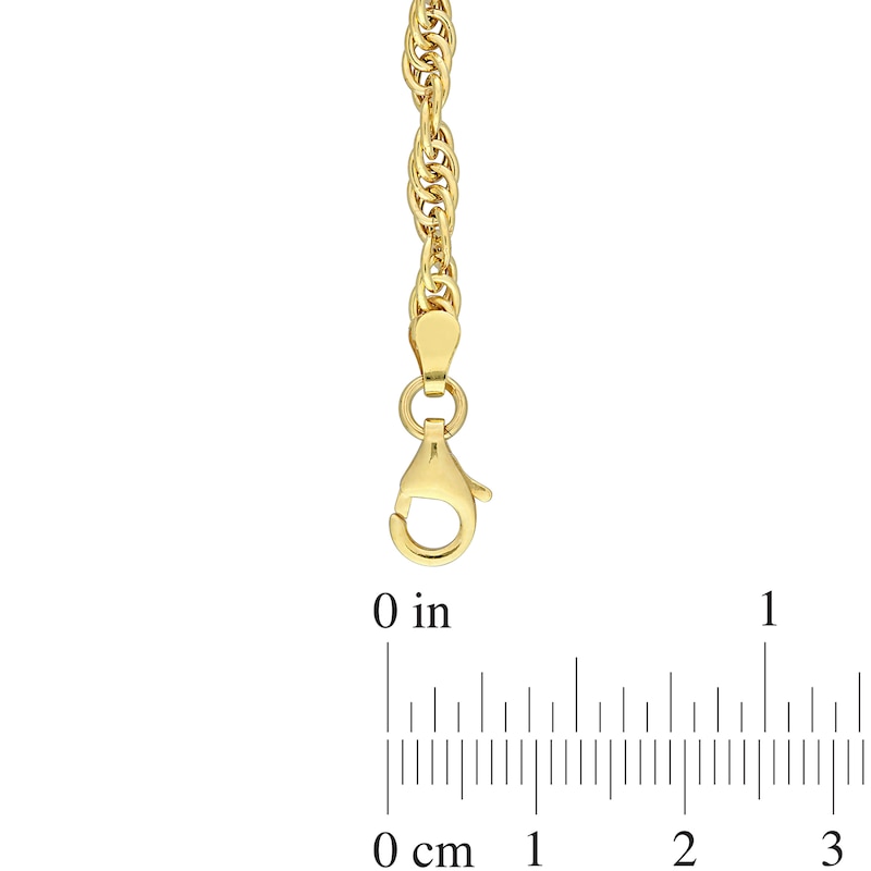 Main Image 4 of 3.7mm Singapore Chain Necklace in Sterling Silver with Yellow Rhodium - 24"