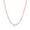 3.5mm Paperclip Chain Necklace in Sterling Silver with Rose Rhodium