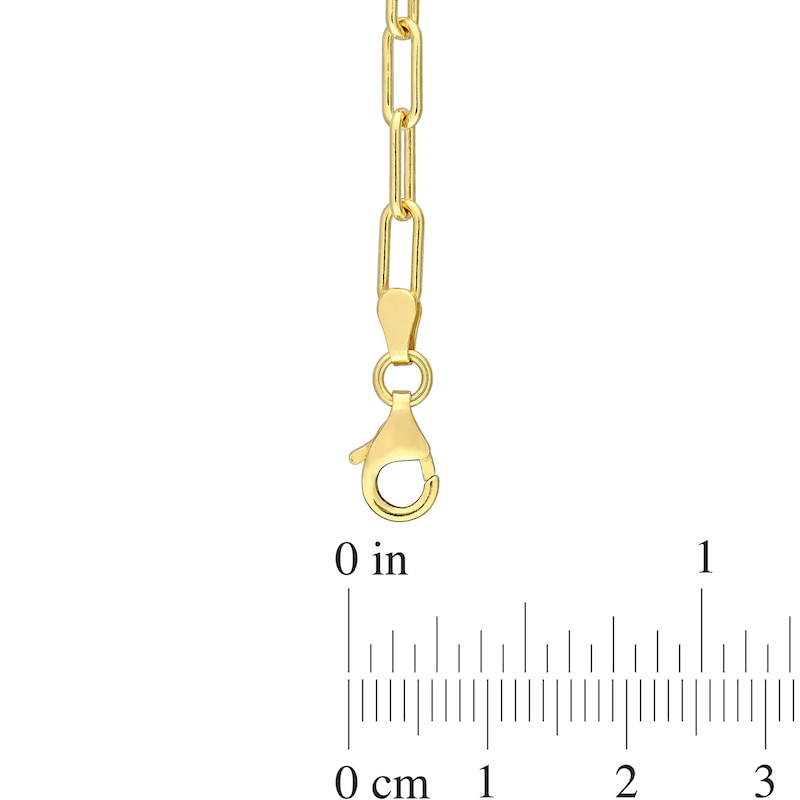 3.5mm Paperclip Chain Necklace in Sterling Silver with Yellow Rhodium - 16"