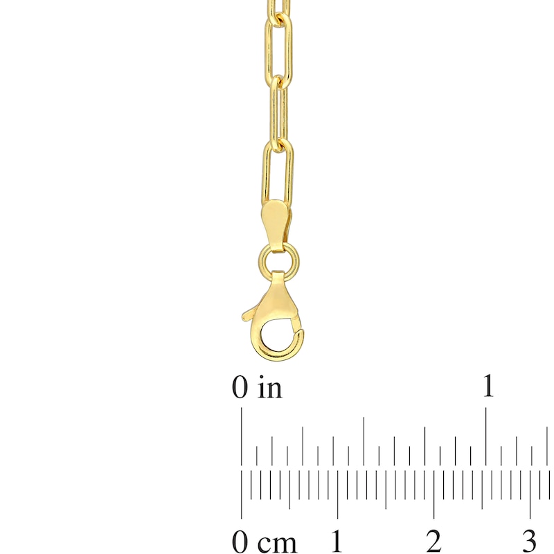 3.5mm Paper Clip Chain Necklace in Sterling Silver with Yellow Rhodium - 16"