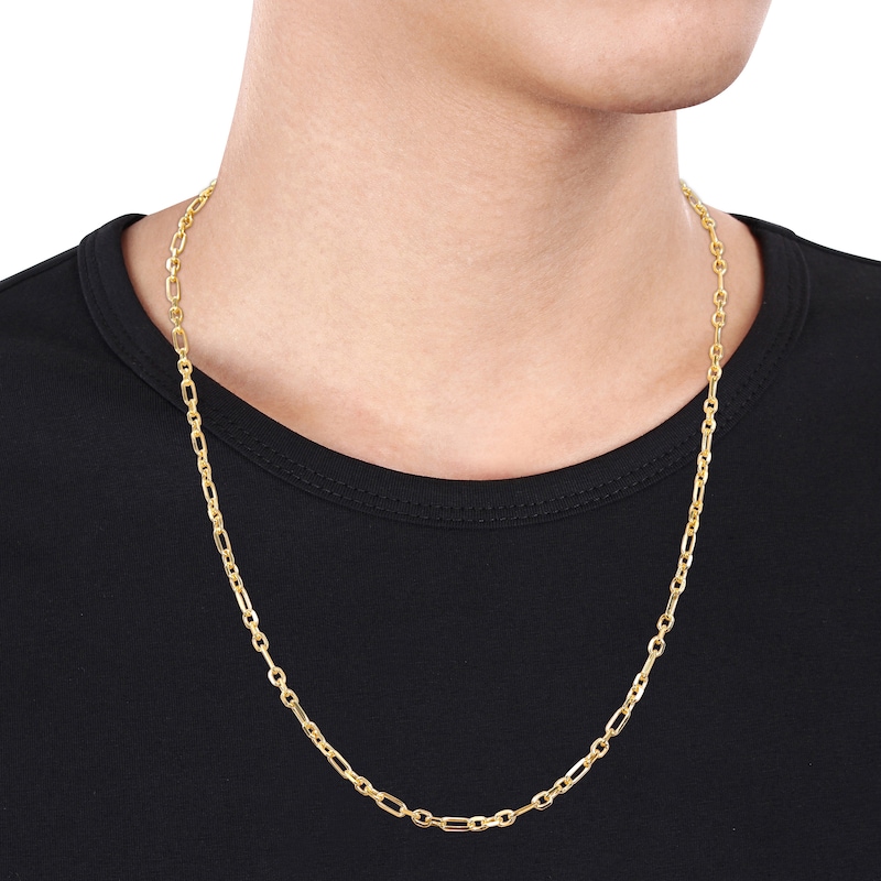 Main Image 2 of 3.0mm Figaro Chain Necklace in Sterling Silver with Yellow Rhodium - 20"
