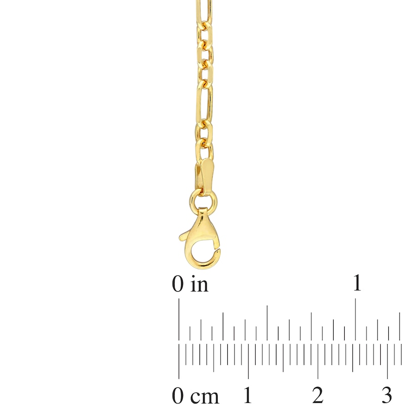 Main Image 4 of 3.0mm Figaro Chain Necklace in Sterling Silver with Yellow Rhodium - 20"