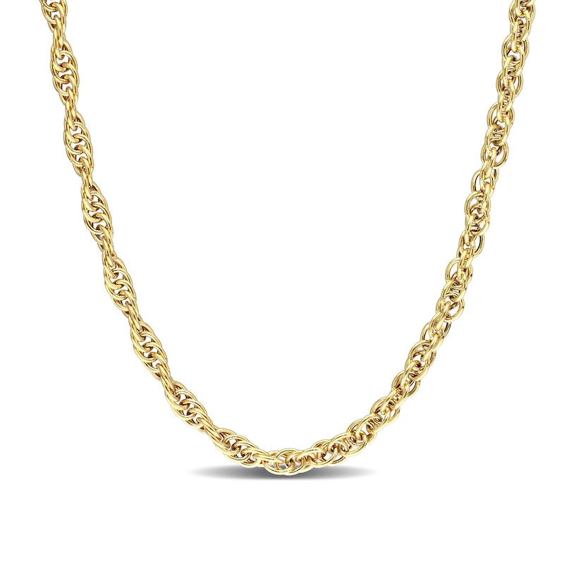 Main Image 1 of 3.7mm Singapore Chain Necklace in Sterling Silver with Yellow Rhodium - 20"