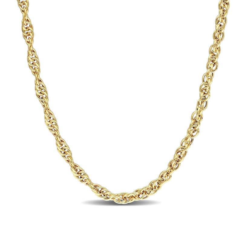 3.7mm Singapore Chain Necklace in Sterling Silver with Yellow Rhodium - 20"|Peoples Jewellers