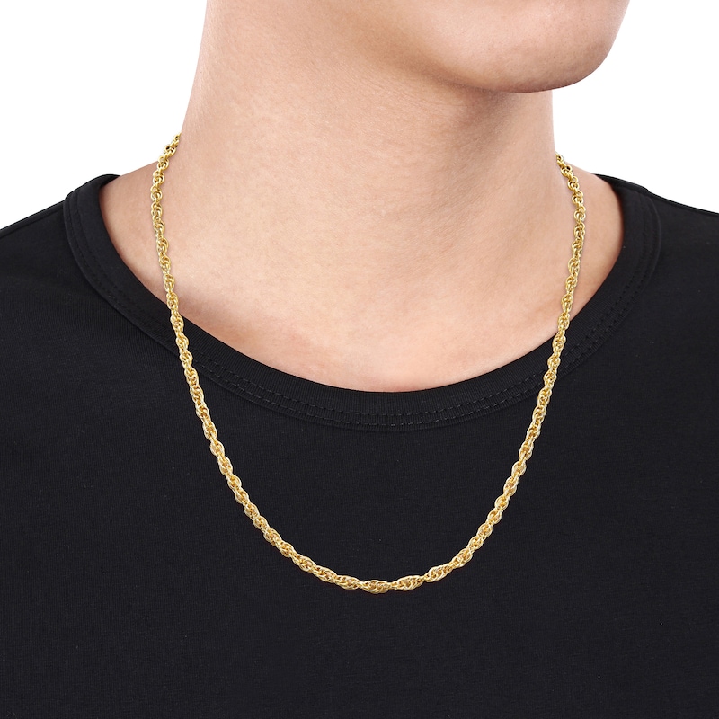 Main Image 2 of 3.7mm Singapore Chain Necklace in Sterling Silver with Yellow Rhodium - 20"