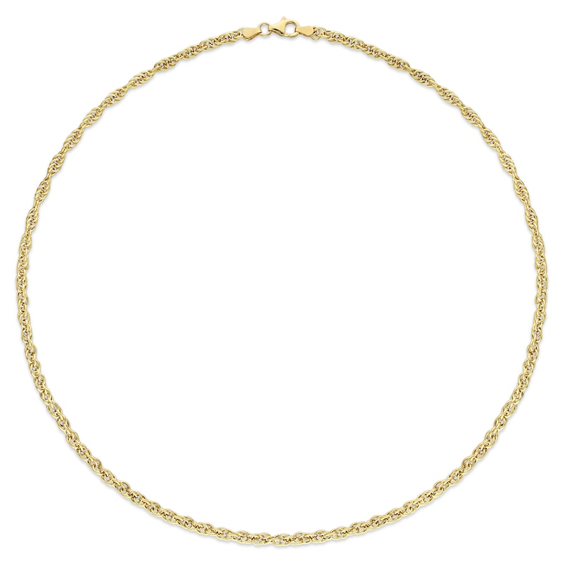 Main Image 3 of 3.7mm Singapore Chain Necklace in Sterling Silver with Yellow Rhodium - 20"