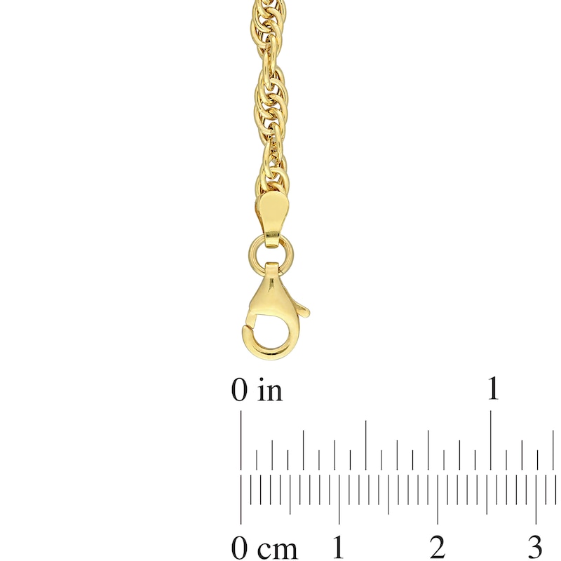 Main Image 4 of 3.7mm Singapore Chain Necklace in Sterling Silver with Yellow Rhodium - 20"