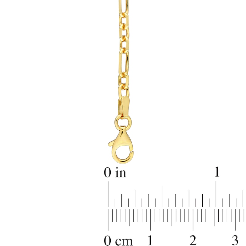 Main Image 4 of 3.0mm Figaro Chain Necklace in Sterling Silver with Yellow Rhodium - 16"
