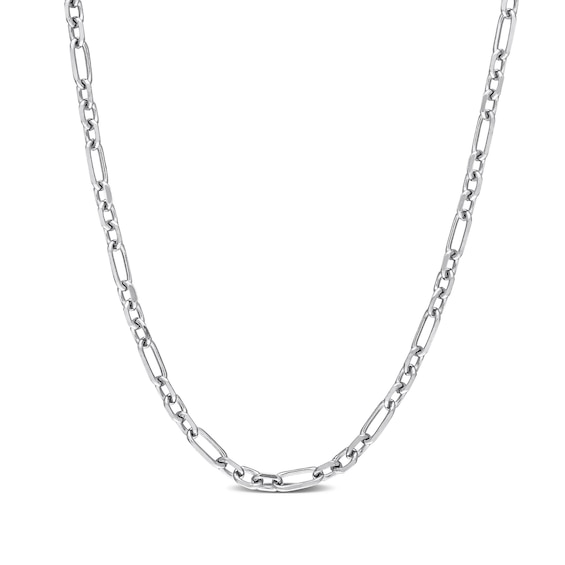 3.0mm Figaro Chain Necklace in Sterling Silver - 20"
