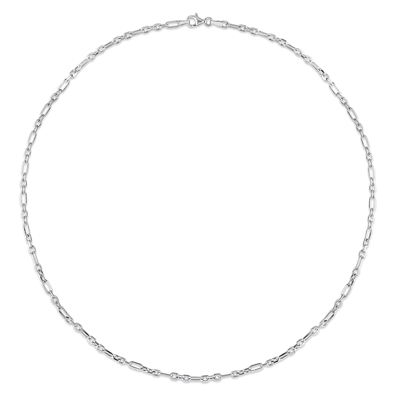 3.0mm Figaro Chain Necklace in Sterling Silver - 20"