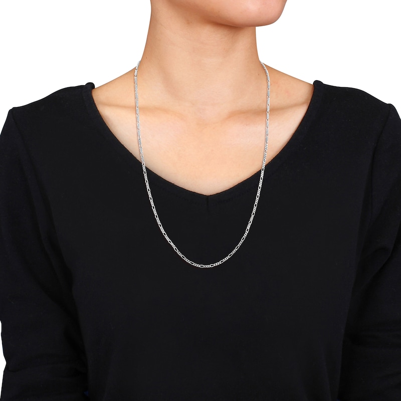 Main Image 2 of 2.2mm Figaro Chain Necklace in Sterling Silver - 24"