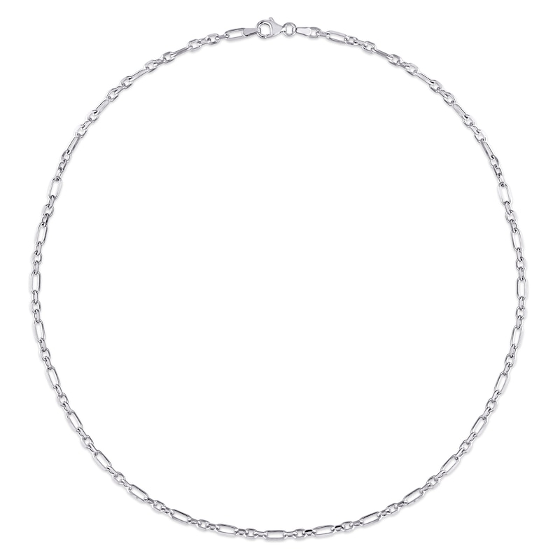Main Image 3 of 3.0mm Figaro Chain Necklace in Sterling Silver