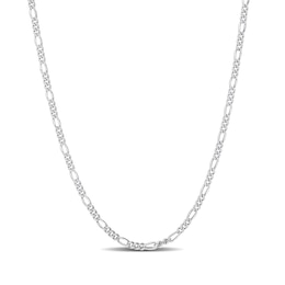 2.2mm Figaro Chain Necklace in Sterling Silver - 20&quot;