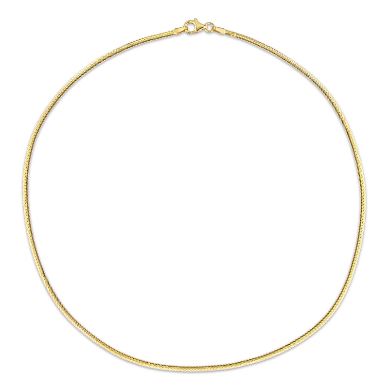 Main Image 3 of 2.0mm Herringbone Chain Necklace in Sterling Silver with Yellow Rhodium - 16"