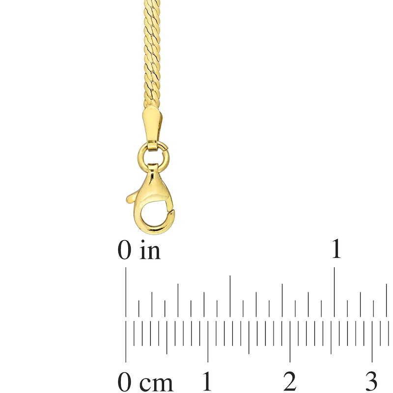 Main Image 4 of 2.0mm Herringbone Chain Necklace in Sterling Silver with Yellow Rhodium - 16"