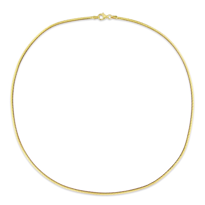 Main Image 3 of 2.0mm Herringbone Chain Necklace in Sterling Silver with Yellow Rhodium