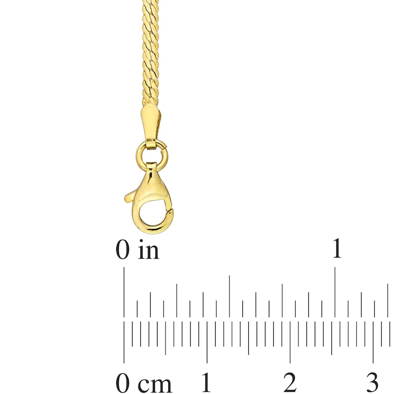 Main Image 4 of 2.0mm Herringbone Chain Necklace in Sterling Silver with Yellow Rhodium