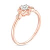 Thumbnail Image 3 of 0.08 CT. T.W. Diamond Flower Promise Ring in Sterling Silver with Rose-Tone Flash Plate