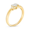 Thumbnail Image 3 of 0.10 CT. T.W. Diamond Heart Promise Ring in Sterling Silver with Gold-Tone Flash Plate