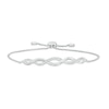 Thumbnail Image 0 of Diamond Accent Twist Bolo Bracelet in Sterling Silver – 9.5"