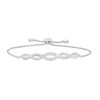 Diamond Accent Twist Bolo Bracelet in Sterling Silver – 9.5"