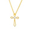 Thumbnail Image 1 of 0.04 CT. Diamond Solitaire Cross Pendant in 10K Gold