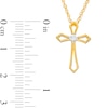 Thumbnail Image 3 of 0.04 CT. Diamond Solitaire Cross Pendant in 10K Gold