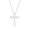 0.04 CT. Diamond Solitaire Flared Cross Pendant in 10K White Gold