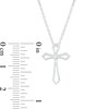 0.04 CT. Diamond Solitaire Flared Cross Pendant in 10K White Gold