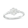 Thumbnail Image 1 of 0.08 CT. T.W. Diamond Flower Promise Ring in Sterling Silver