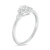 Thumbnail Image 3 of 0.08 CT. T.W. Diamond Flower Promise Ring in Sterling Silver