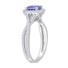 Thumbnail Image 2 of 6.5mm Tanzanite and 0.50 CT. T.W. Diamond Frame Twist Shank Ring in 14K White Gold