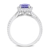 Thumbnail Image 4 of 6.5mm Tanzanite and 0.50 CT. T.W. Diamond Frame Twist Shank Ring in 14K White Gold