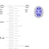 Thumbnail Image 4 of Oval Tanzanite and 0.08 CT. T.W. Diamond Frame Stud Earrings in 10K White Gold