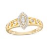 Thumbnail Image 0 of 0.20 CT. T.W. Marquise-Shaped Multi-Diamond Frame Promise Ring in 10K Gold