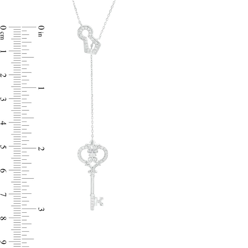 Unlocked 0.25 CT. T.W. Diamond Lock and Key Necklace in 10K White Gold