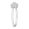 Thumbnail Image 2 of 5.0mm Heart-Shaped Aquamarine and Diamond Accent Bow Ring in 10K White Gold
