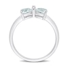 Thumbnail Image 4 of 5.0mm Heart-Shaped Aquamarine and Diamond Accent Bow Ring in 10K White Gold