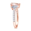 Thumbnail Image 3 of Pear-Shaped Morganite, Aquamarine, and White Topaz Toi et Moi Ring in 10K Rose Gold