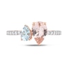Thumbnail Image 4 of Pear-Shaped Morganite, Aquamarine, and White Topaz Toi et Moi Ring in 10K Rose Gold