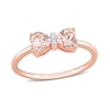 Thumbnail Image 1 of 5.0mm Heart-Shaped Morganite and Diamond Accent Bow Ring in 10K Rose Gold
