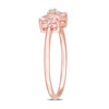 Thumbnail Image 3 of 5.0mm Heart-Shaped Morganite and Diamond Accent Bow Ring in 10K Rose Gold