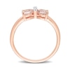 Thumbnail Image 5 of 5.0mm Heart-Shaped Morganite and Diamond Accent Bow Ring in 10K Rose Gold