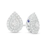 Thumbnail Image 1 of Vera Wang Love Collection 0.32 CT. T.W. Pear-Shaped Diamond Double Frame Stud Earrings in 10K White Gold