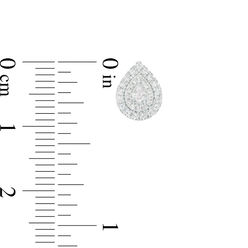 Main Image 3 of Vera Wang Love Collection 0.32 CT. T.W. Pear-Shaped Diamond Double Frame Stud Earrings in 10K White Gold