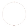 5.0mm Heart-Shaped Morganite and Diamond Accent Bow Necklace in 10K Rose Gold - 17"