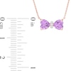 5.0mm Heart-Shaped Amethyst and Diamond Accent Bow Necklace in 10K Rose Gold - 17"
