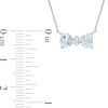 Thumbnail Image 4 of 5.0mm Heart-Shaped Aquamarine and Diamond Accent Bow Necklace in 10K White Gold - 17"