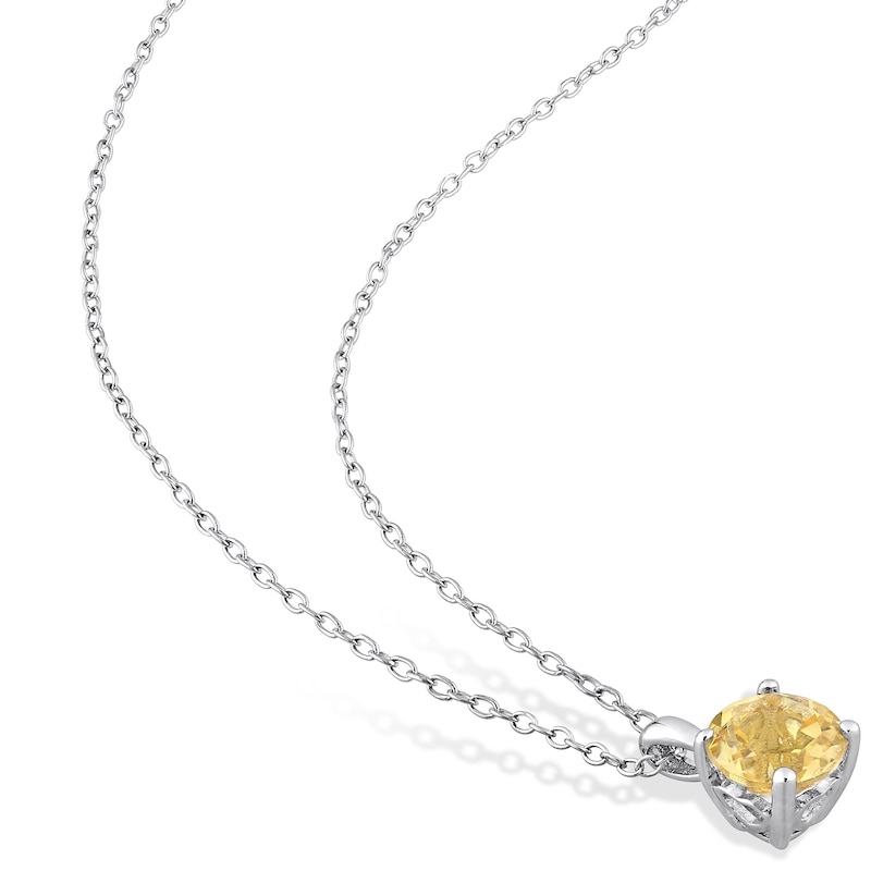 Main Image 4 of 7.0mm Citrine Solitaire Pendant and Stud Earrings Set in Sterling Silver