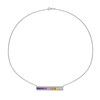 Thumbnail Image 3 of 3.0mm Princess-Cut Multi-Colour Lab-Created Sapphire Rainbow Triple-Row Bar Necklace in Sterling Silver - 16"
